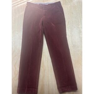 Hiltl Ponte Burgundy Corduroy Trousers Mens 52 EU 36 US Flat Front Made Romania